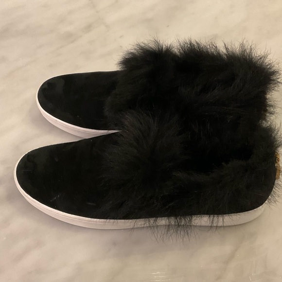 Donna Karan Tianna suede and genuine fur sneakers size 9 - Picture 3 of 6